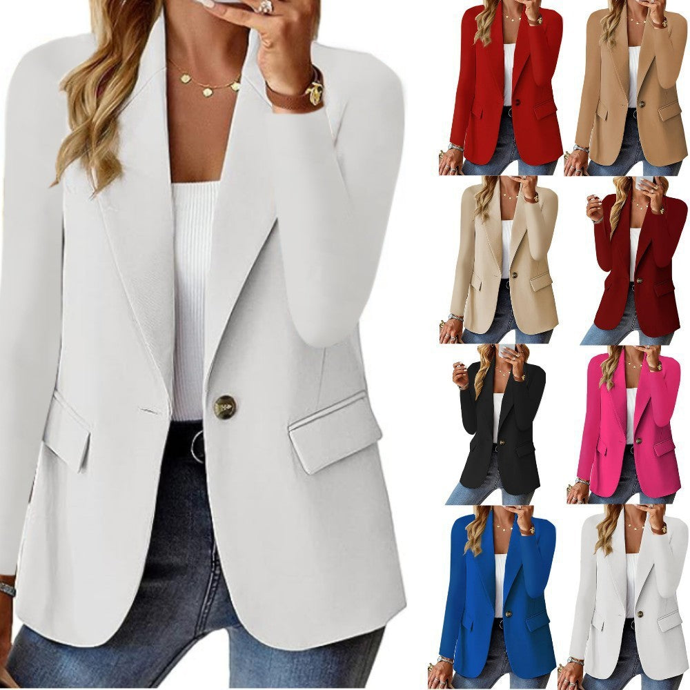 Sharon – Polyester Herbst Langärmlige Cardigan mit einfarbiger kleiner Jacke für Frauen