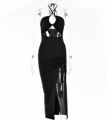 Alison – Sexy Halterneck Spitzenkleid mit Schlitz für Damen im Sommer Y2K Stil