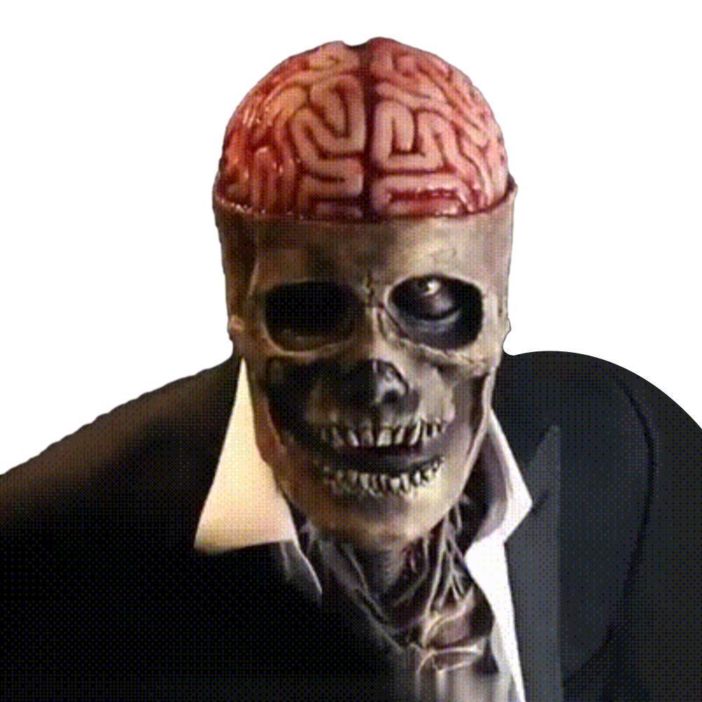 Halloween Skelett Maske mit Zylinder – Gruselige Kopfmaske für Erwachsene, Party & Deko