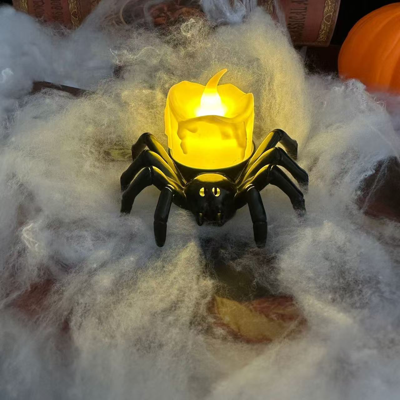 Halloween Spinnen-Kerzenlampe für schaurige Dekoration & Partys