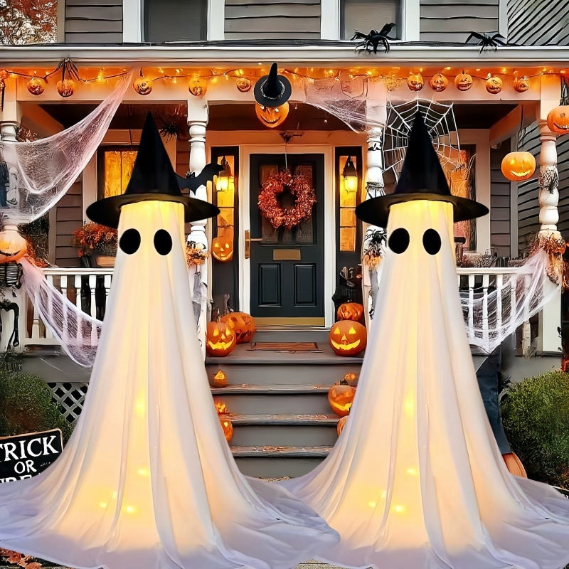 Halloween Deko Geister Figuren mit LED – Lustige & Gruselige Halloween Dekoration für Party & Zuhause
