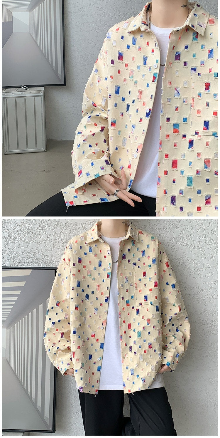 Alex – Lässiges Langarmhemd im Zerrissenen Design