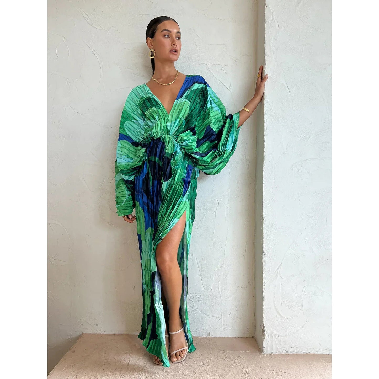 Nicola – Faltendes lässiges Urlaubs Kleid für Damen