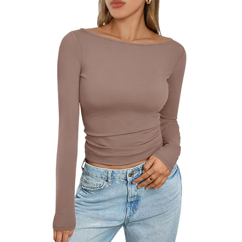 Lisa – Slim Fit Langarm-T-Shirt mit Rundhalsausschnitt