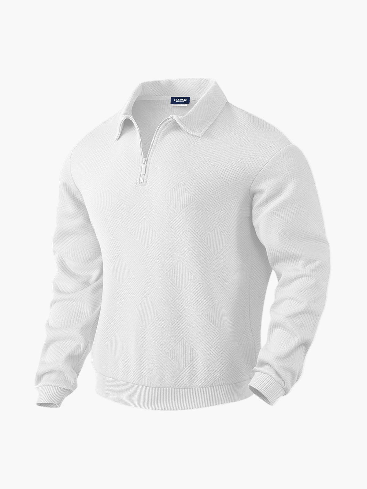 Herren Pullover Halbreißverschluss Modernes Strukturmuster – Smart Casual & Büro