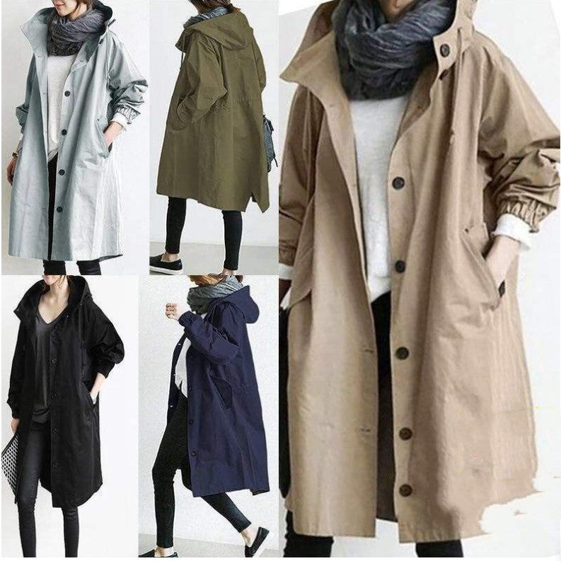 Damen Übergangsjacke mit Kapuze – Lässiger Mantel für Alltag und Freizeit