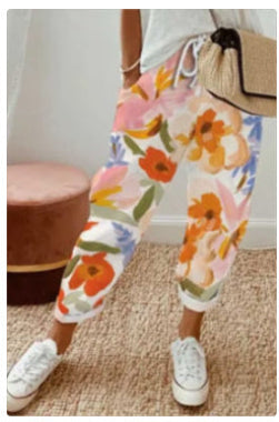 Samantha – Damenhose aus Baumwoll-Leinen in Unifarben