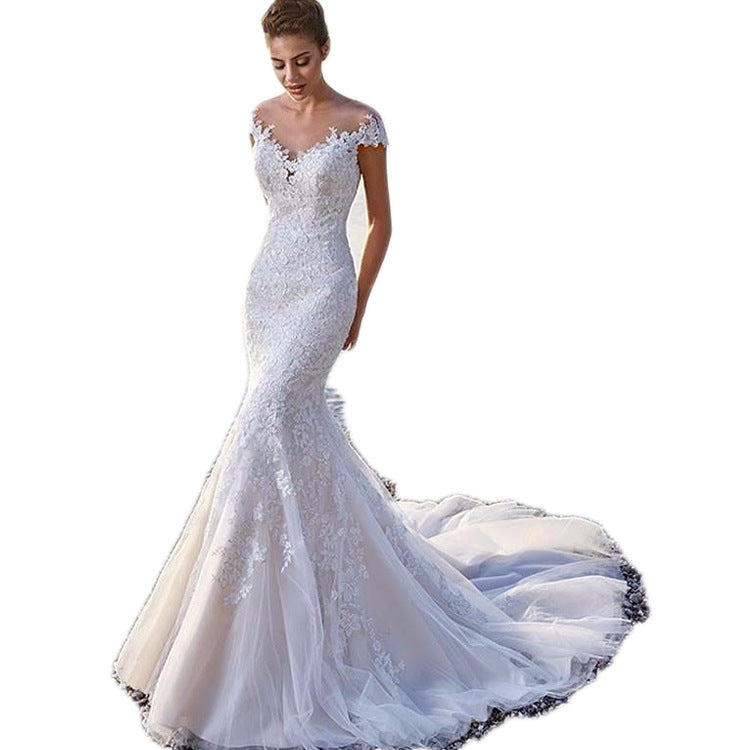 Audrey – Meerjungfrauen-Hochzeitskleid mit Spitze in Weiß