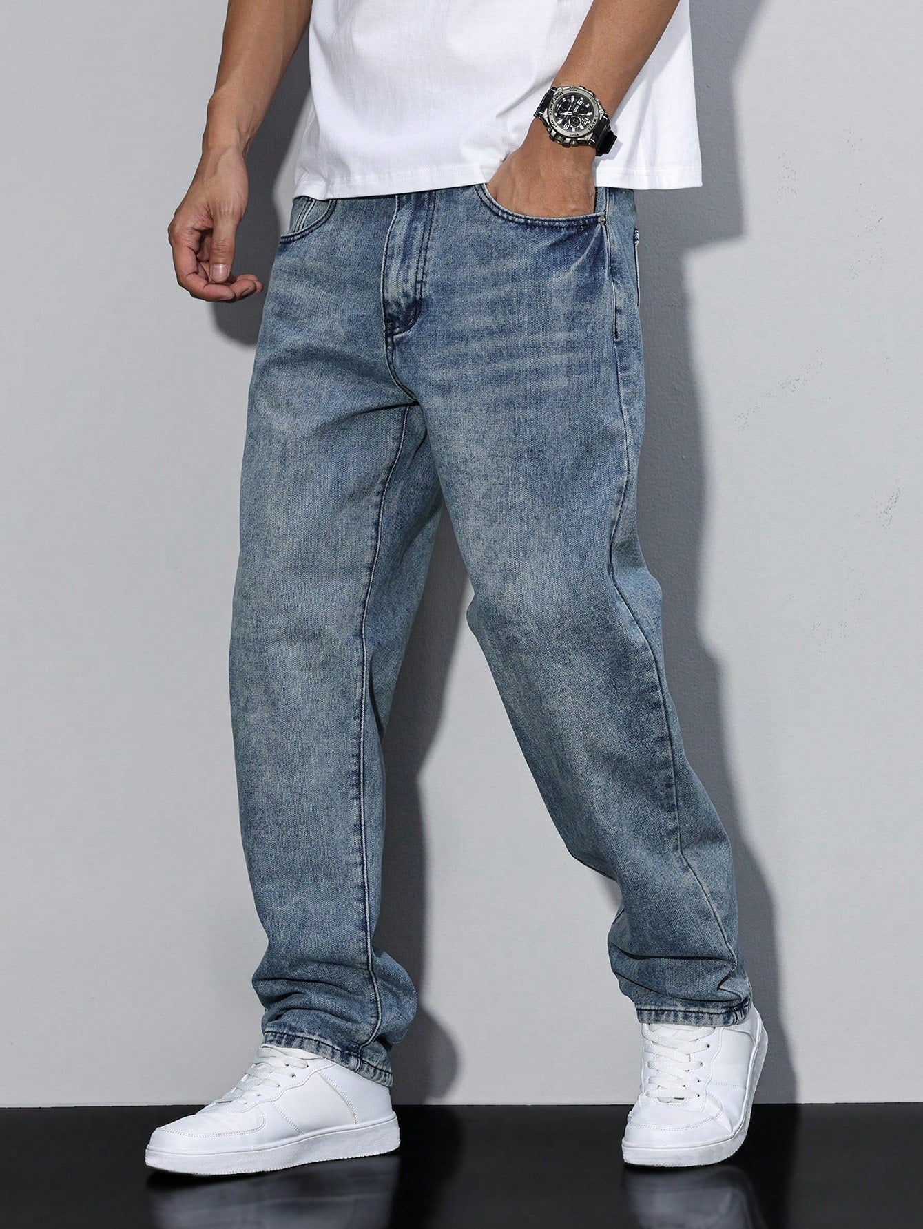 Herren Relaxed Fit Casual Jeans – Bequeme Freizeithose im geraden Schnitt für Alltag und Büro