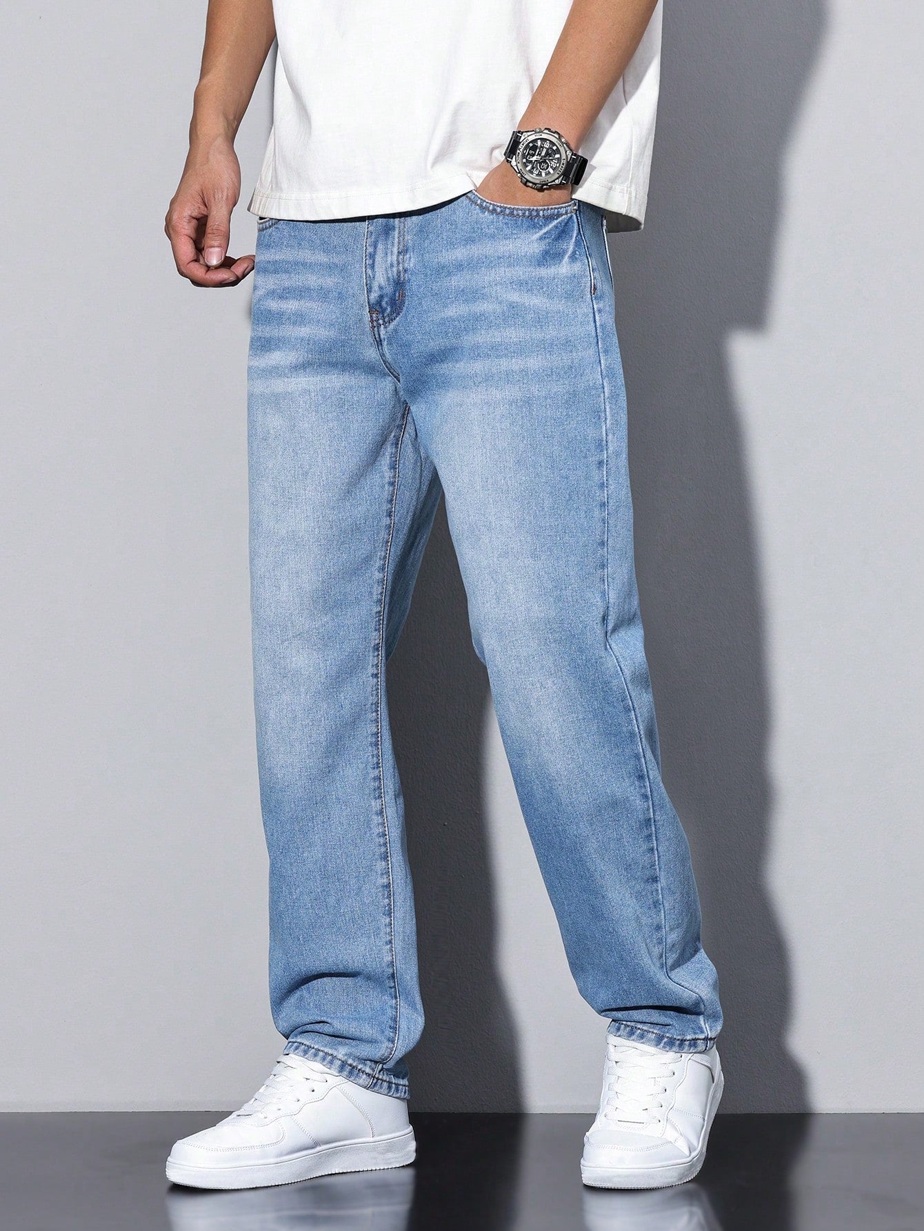 Herren Relaxed Fit Casual Jeans – Bequeme Freizeithose im geraden Schnitt für Alltag und Büro
