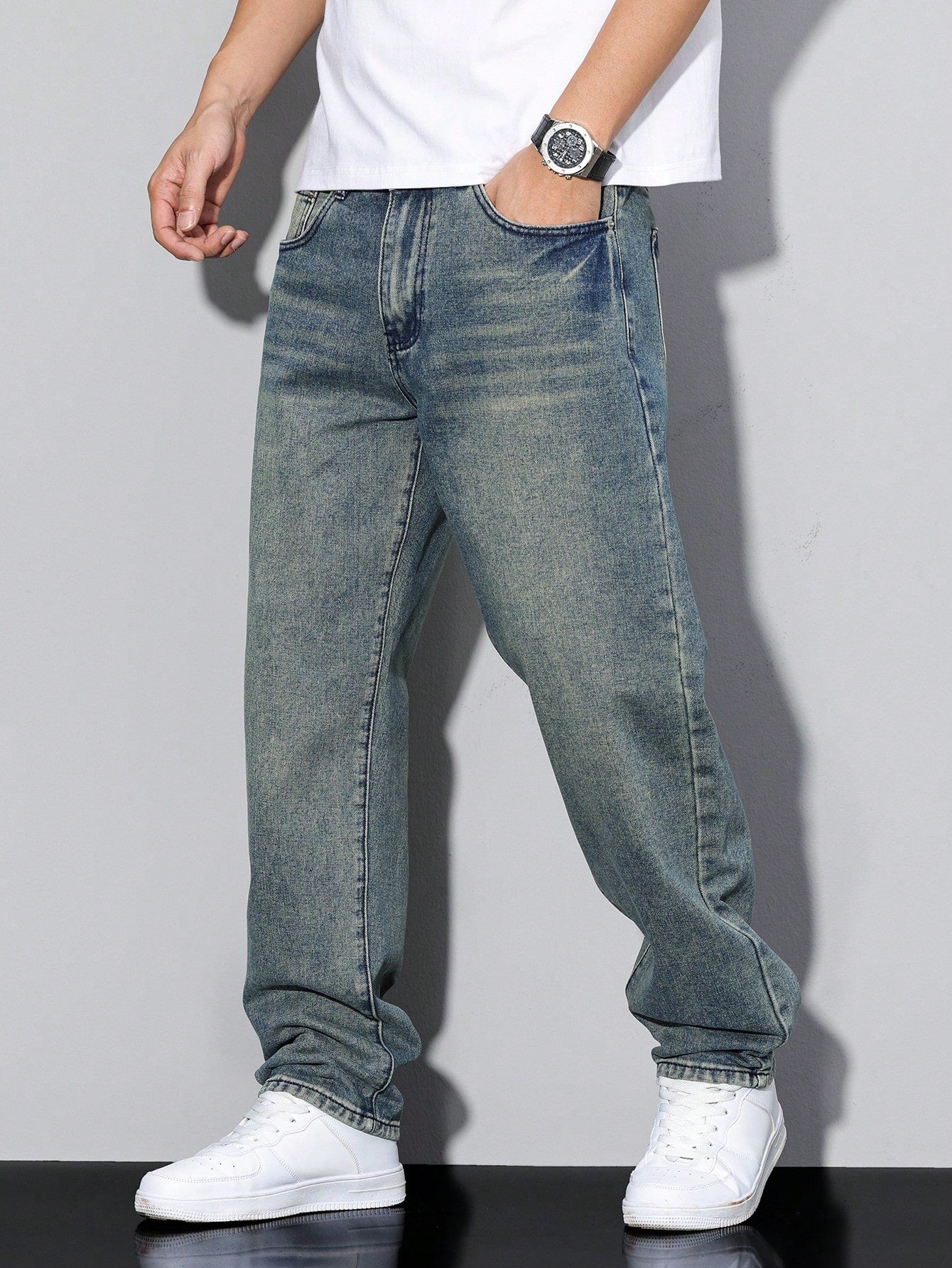 Herren Relaxed Fit Casual Jeans – Bequeme Freizeithose im geraden Schnitt für Alltag und Büro