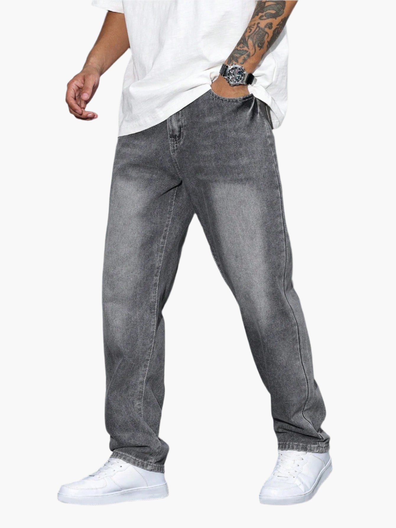 Herren Relaxed Fit Casual Jeans – Bequeme Freizeithose im geraden Schnitt für Alltag und Büro