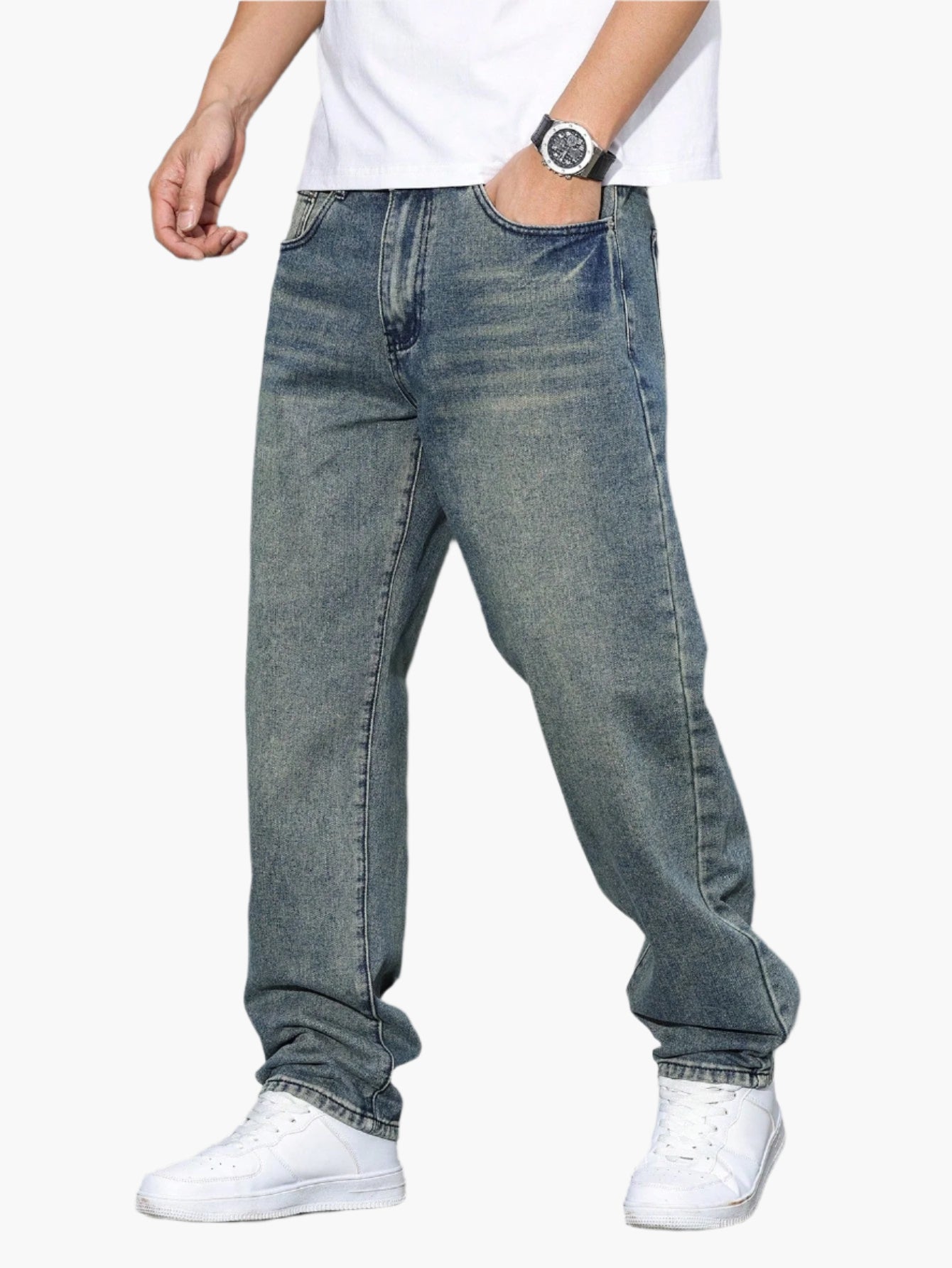 Herren Relaxed Fit Casual Jeans – Bequeme Freizeithose im geraden Schnitt für Alltag und Büro