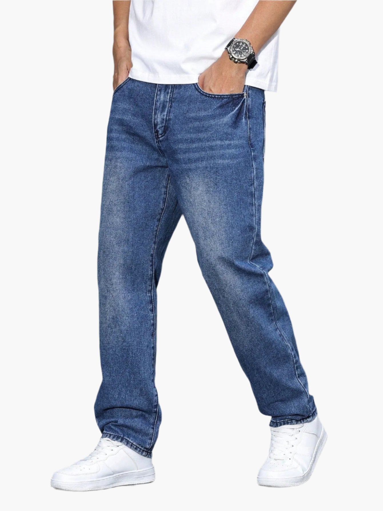 Herren Relaxed Fit Casual Jeans – Bequeme Freizeithose im geraden Schnitt für Alltag und Büro