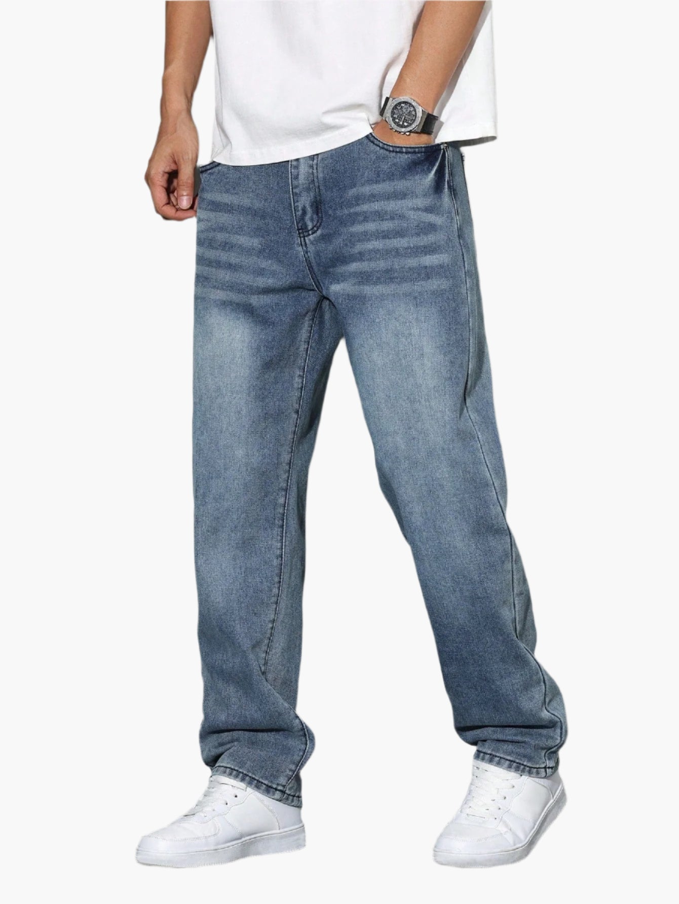 Herren Relaxed Fit Casual Jeans – Bequeme Freizeithose im geraden Schnitt für Alltag und Büro