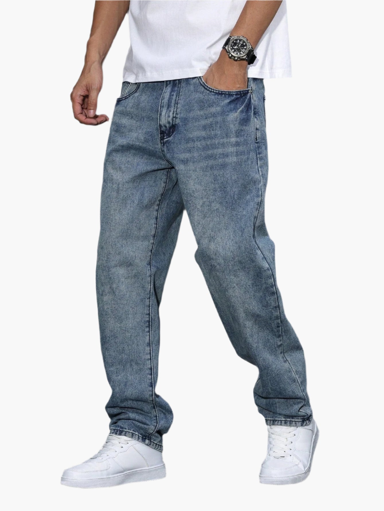 Herren Relaxed Fit Casual Jeans – Bequeme Freizeithose im geraden Schnitt für Alltag und Büro