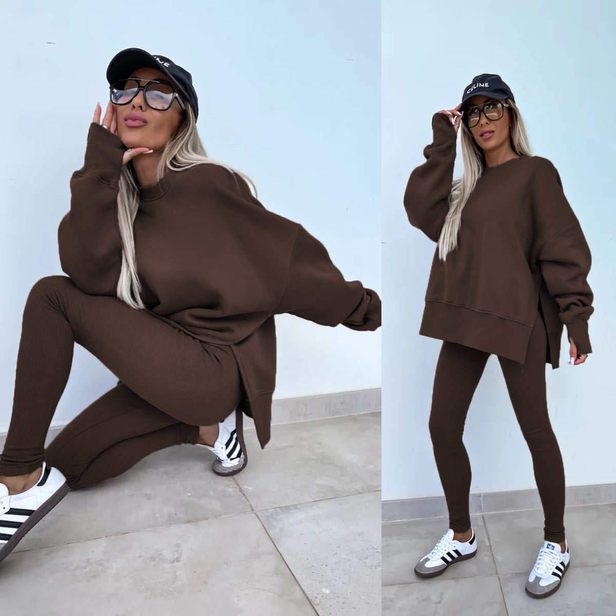 Grace – Lässiger Damen Sweater-Anzug mit langen Ärmeln und eng anliegenden Hosen