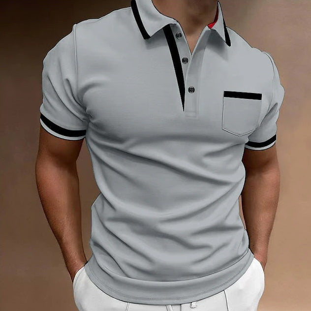 Herren Slim Fit Polohemd – Elegantes Freizeitshirt mit Kragen und Brusttasche, Kurzarm