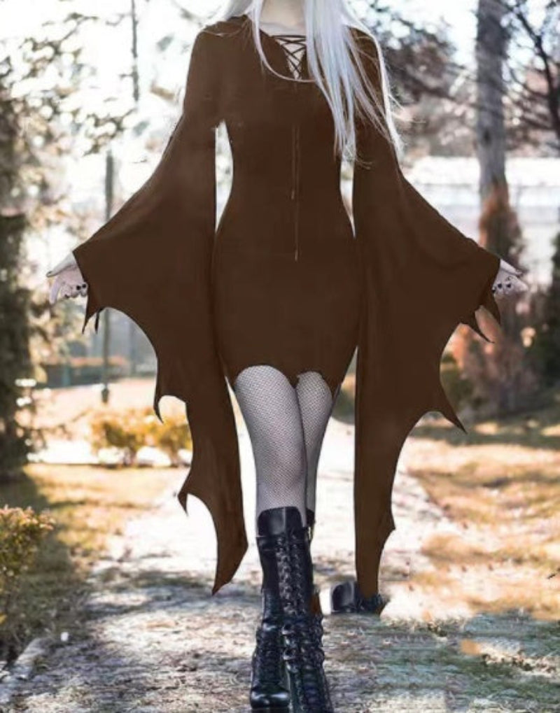 Damen Halloween Kostüm Kleid – Gothic Hexe Vampir Stil für Party & Cosplay