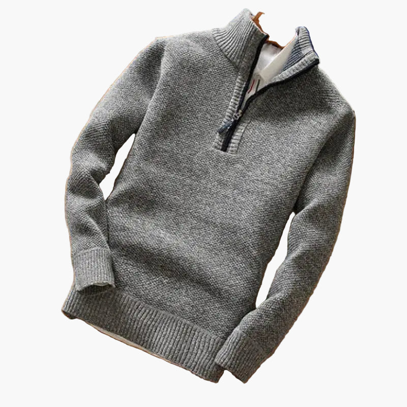 Herren Pullover mit Reißverschluss – Strick-Design – Moderner Freizeit-Look