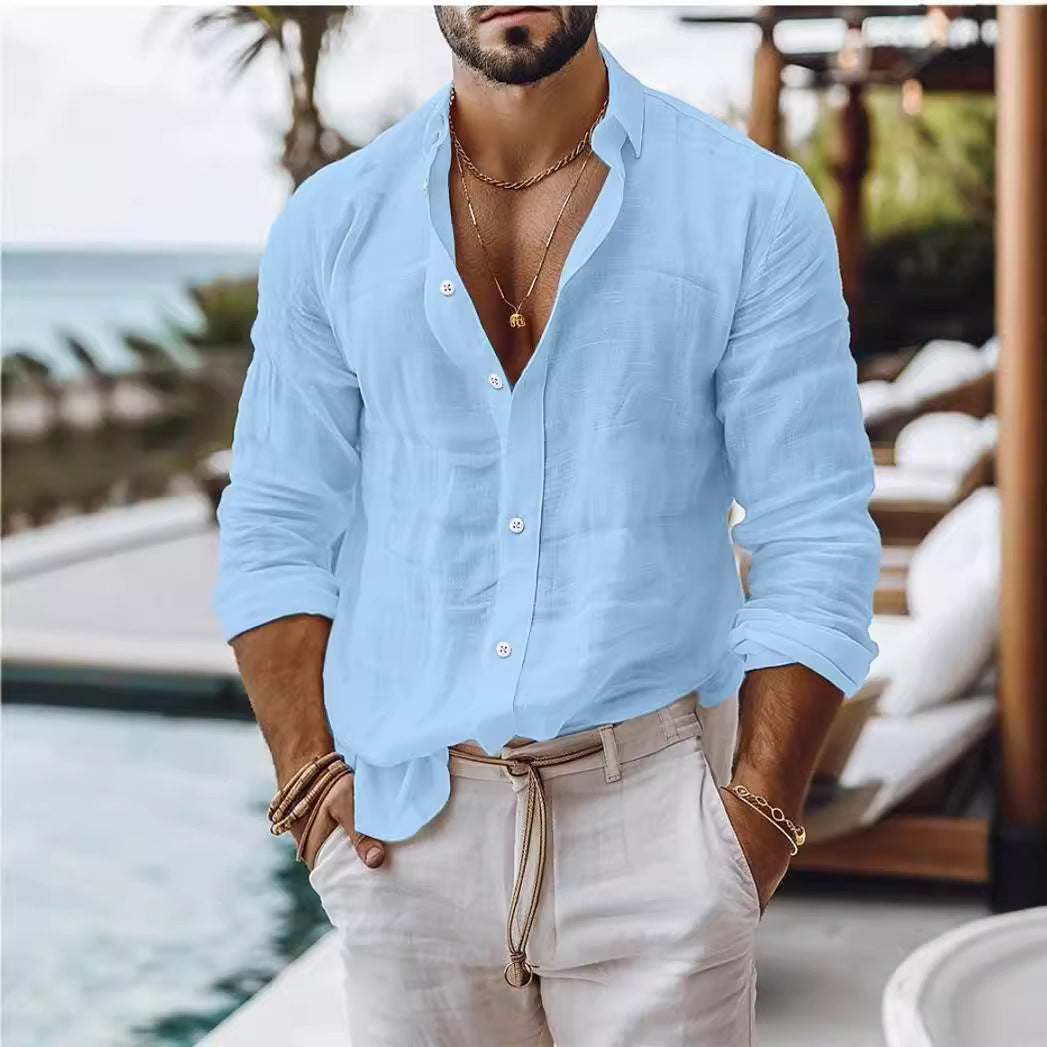 Bobby – Herrenhemd aus Baumwoll-Leinen im Casual-Stil