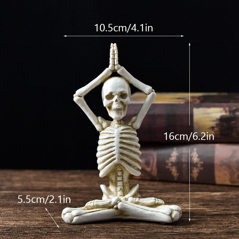 Halloween Deko Skelett Yoga Figuren – Lustige Gruseldeko für Partys & Zuhause
