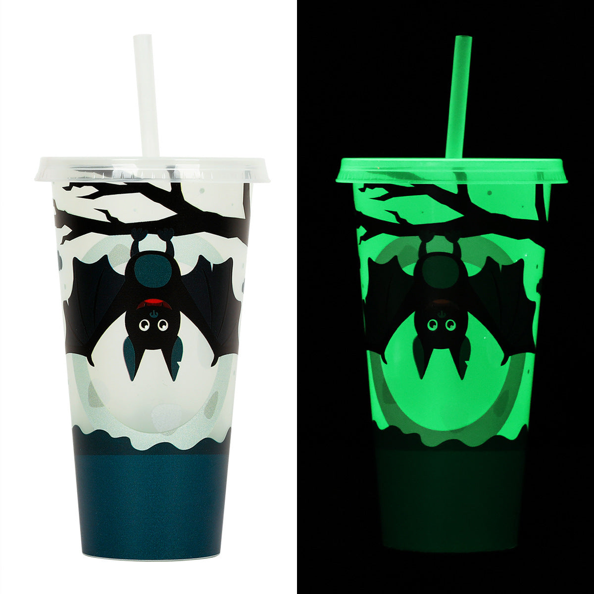 Halloween Becher mit Strohhalm – Kreativer Trinkbecher für gruselige Partys & Deko