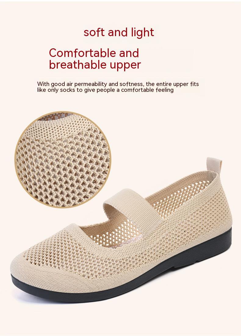 Brenda – Atmungsaktive fliegende Woven Damenschuhe mit weichem Boden