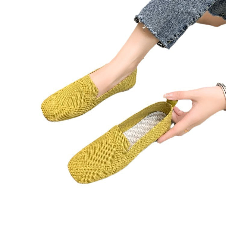 Damen Strick-Slipper Bequeme Modische Freizeitschuhe für Alltag und Reisen