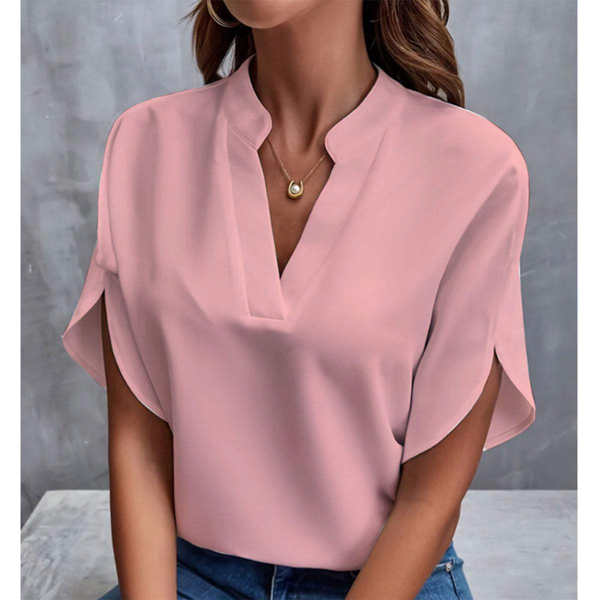 Pamela – Elegante Chiffonbluse mit V-Ausschnitt für Damen