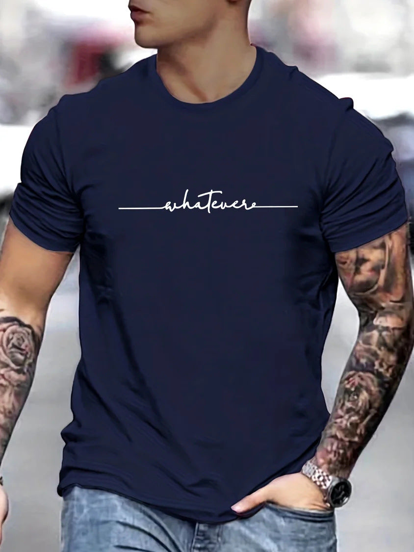 Roy – Lustiges bedrucktes Rundhals-T-Shirt in Übergrößen für Herren
