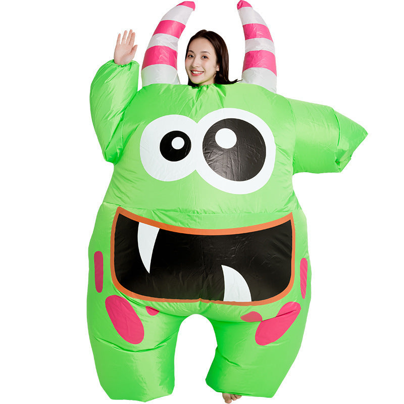 Halloween Kinder Kostüm Aufblasbarer Außerirdischer mit UFO – Lustiges Alien Kostüm für Halloween Party & Karneval