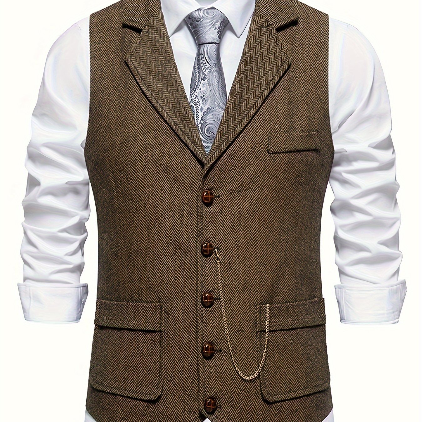 Herren Weste Klassisch Modern Business Hochzeit – Elegantes Herrenwesten-Design mit Reverskragen und Retro-Charme