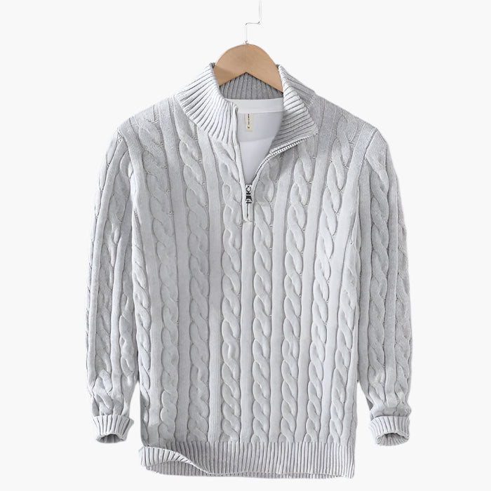 Herren Strickpullover mit Zopfmuster – Klassischer Stil für Büro und Freizeit