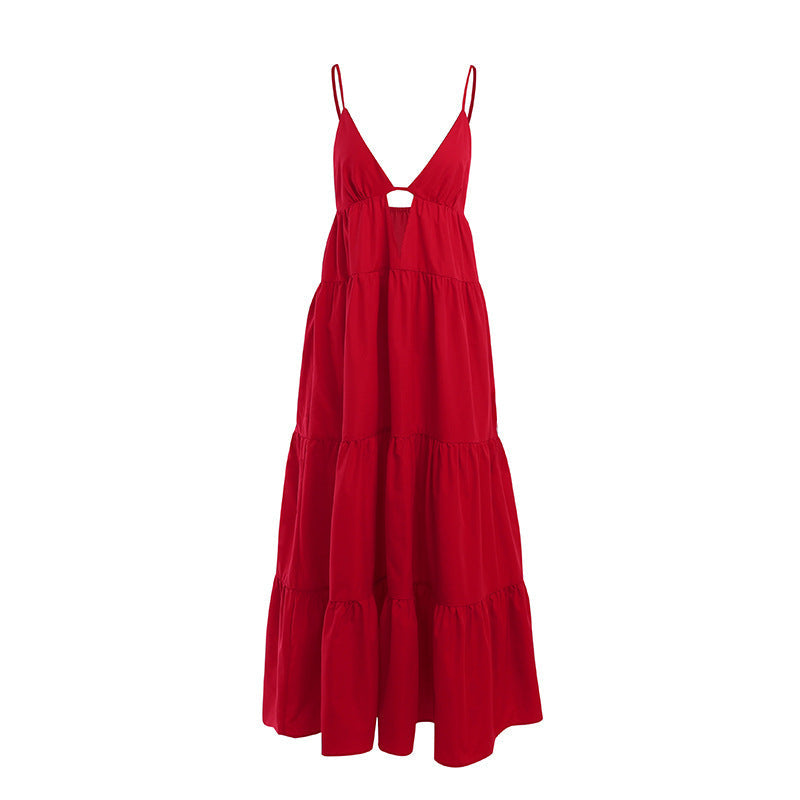 Sophie – Boho V-Ausschnitt Kleid mit Trägern