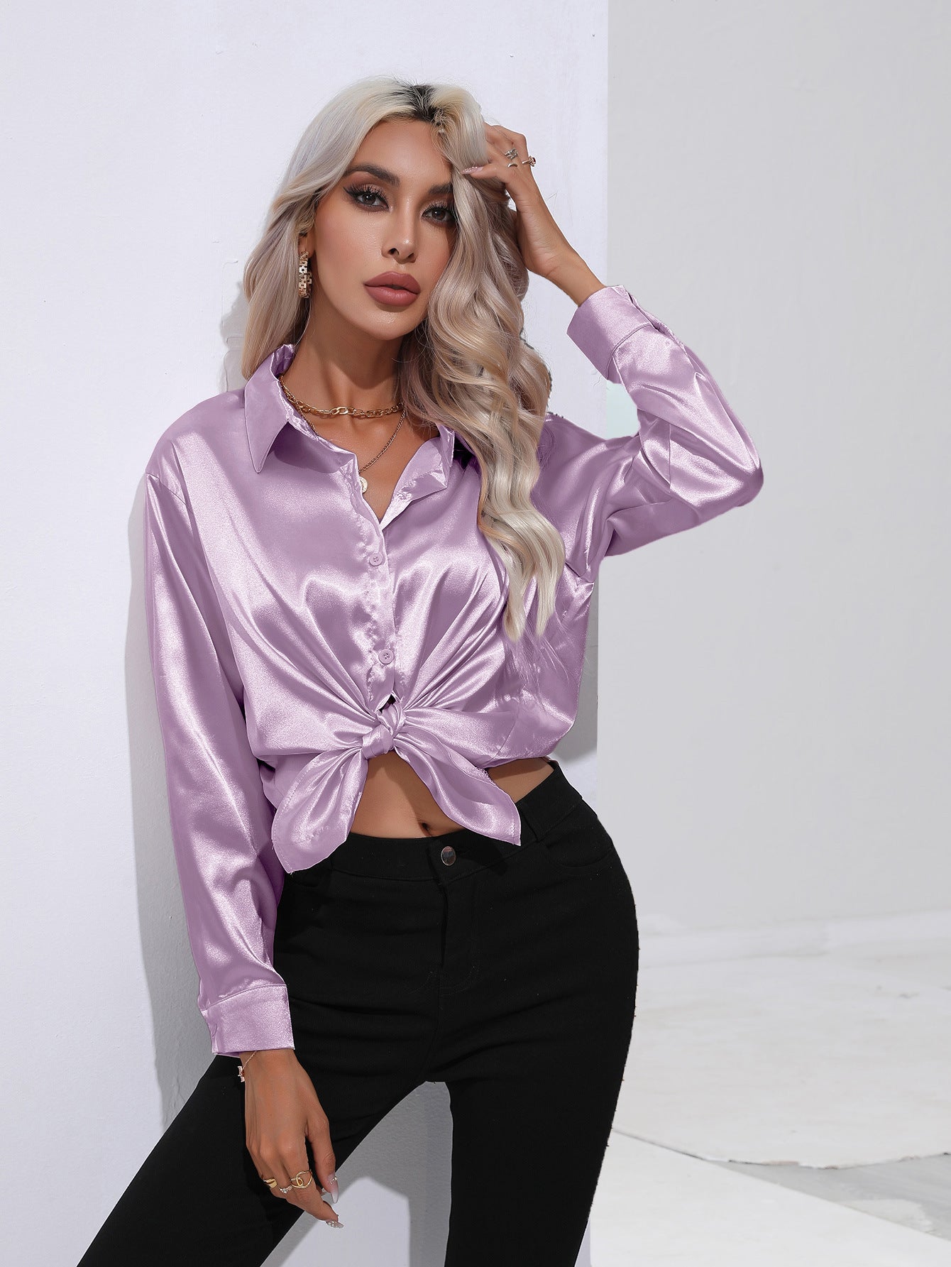 Pamela – Satin Hemd für Damen