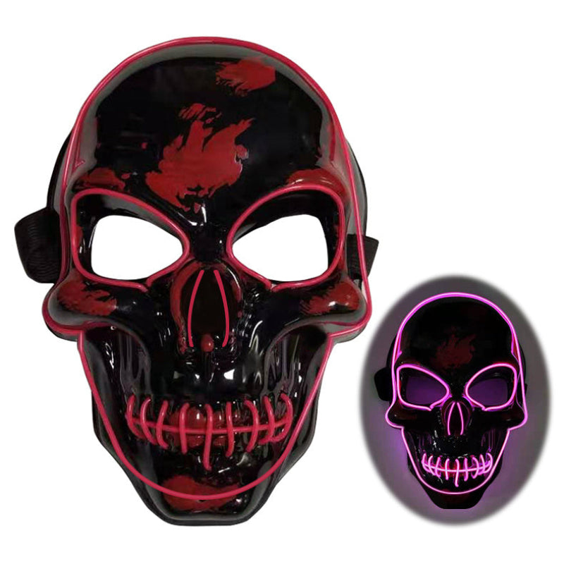 Halloween LED Leuchtende Totenkopfmaske für Erwachsene – Gruselige Party- & Kostüm-Maske