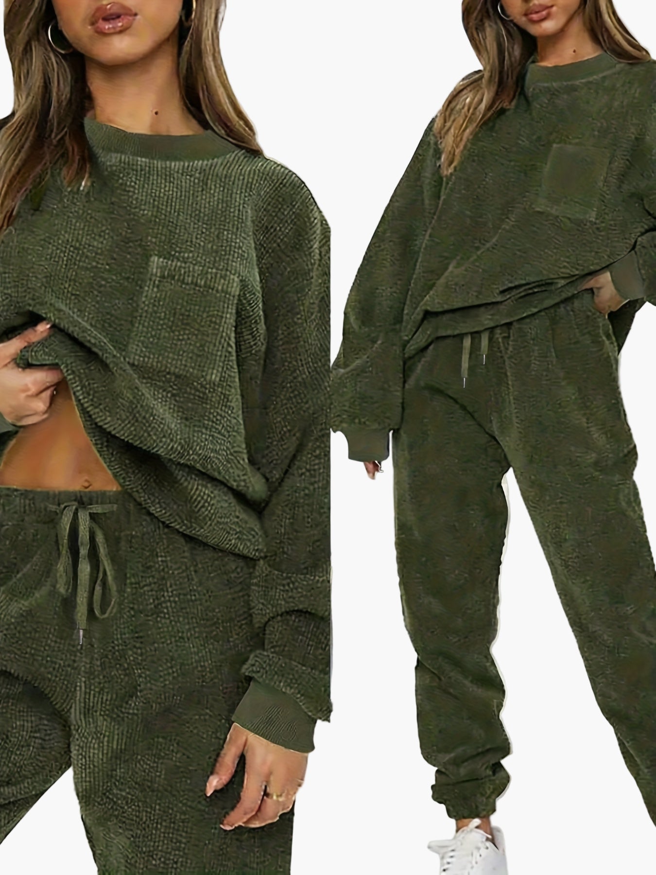 Damen Freizeit Trainingsanzug Set – Lockerer Style für Herbst und Winter