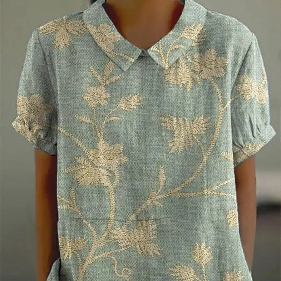Ann – Lässiges Damen Kurzarmshirt mit Reverskragen