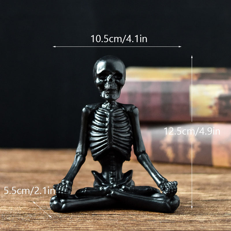 Halloween Deko Skelett Yoga Figuren – Lustige Gruseldeko für Partys & Zuhause