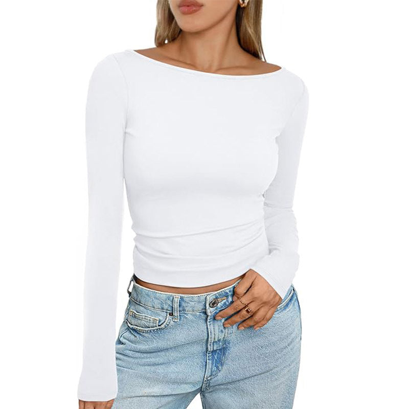 Lisa – Slim Fit Langarm-T-Shirt mit Rundhalsausschnitt