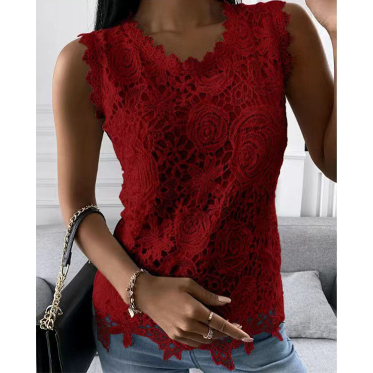 Kim – Spitzenblumen Top für Damen