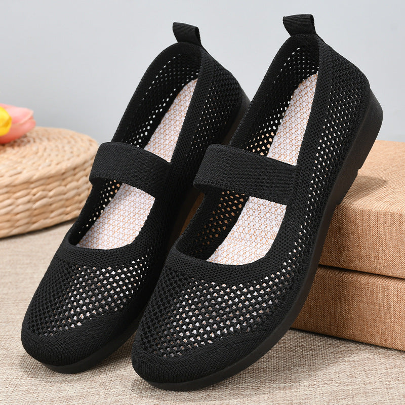 Brenda – Atmungsaktive fliegende Woven Damenschuhe mit weichem Boden