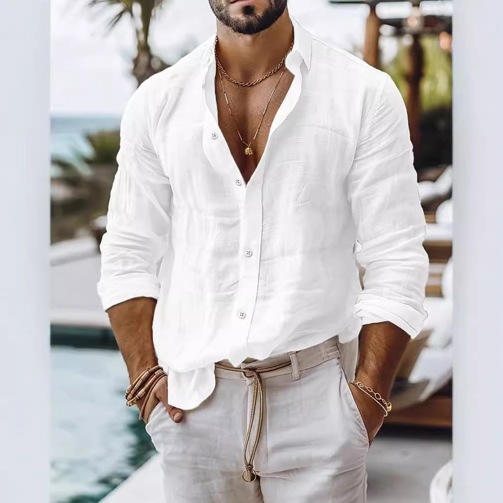 Bobby – Herrenhemd aus Baumwoll-Leinen im Casual-Stil
