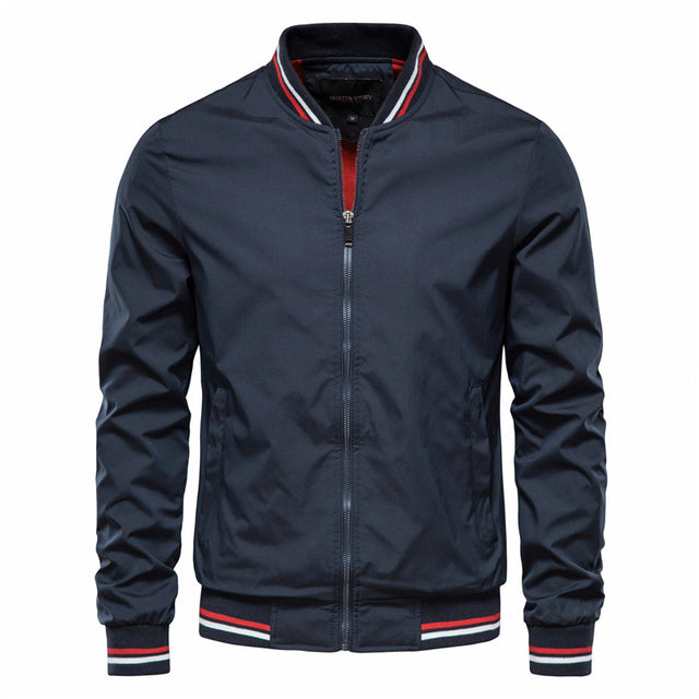 Herren Bomberjacke Freizeit & Sport – Stylische Übergangsjacke mit Streifenkragen