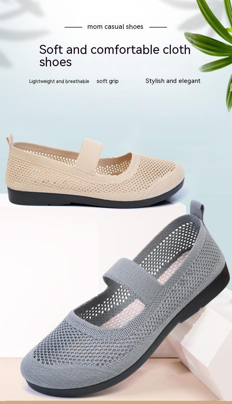 Brenda – Atmungsaktive fliegende Woven Damenschuhe mit weichem Boden