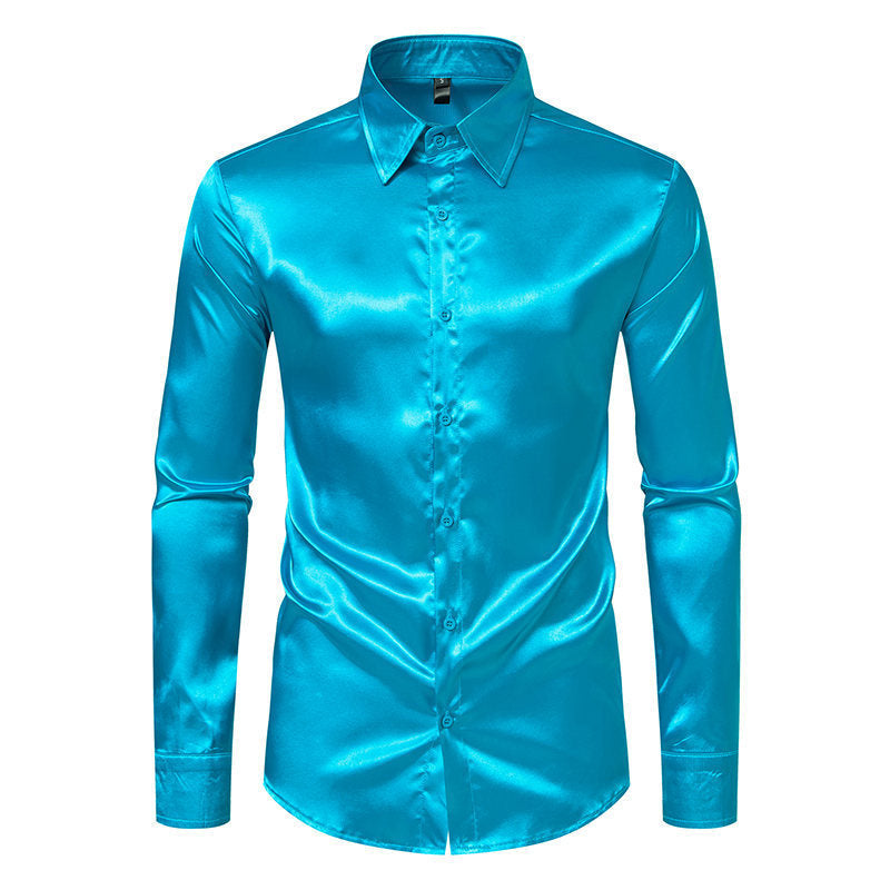 Matthew – Satin Hemd in Soliden Farben