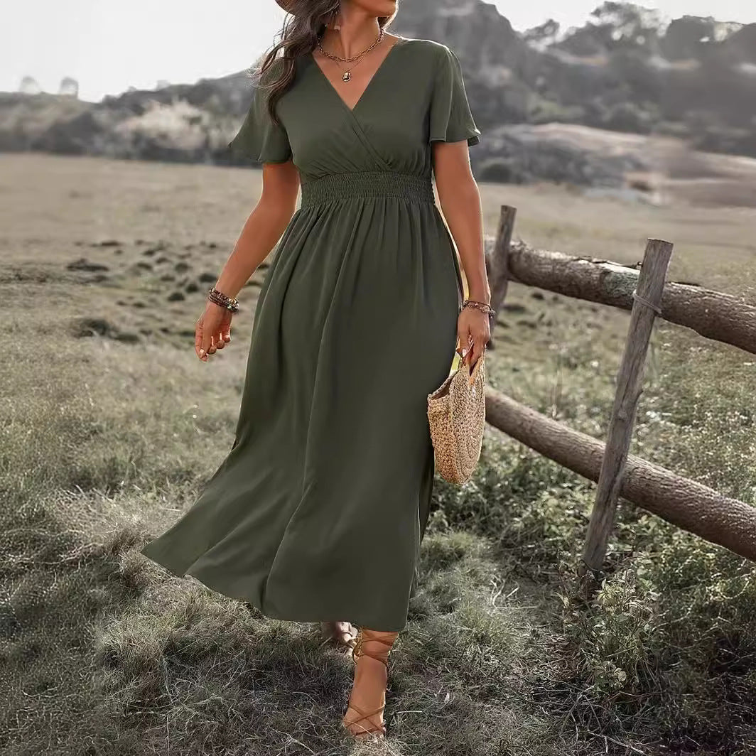 Alice – Langarmkleid mit Schlitz und Glockenärmeln