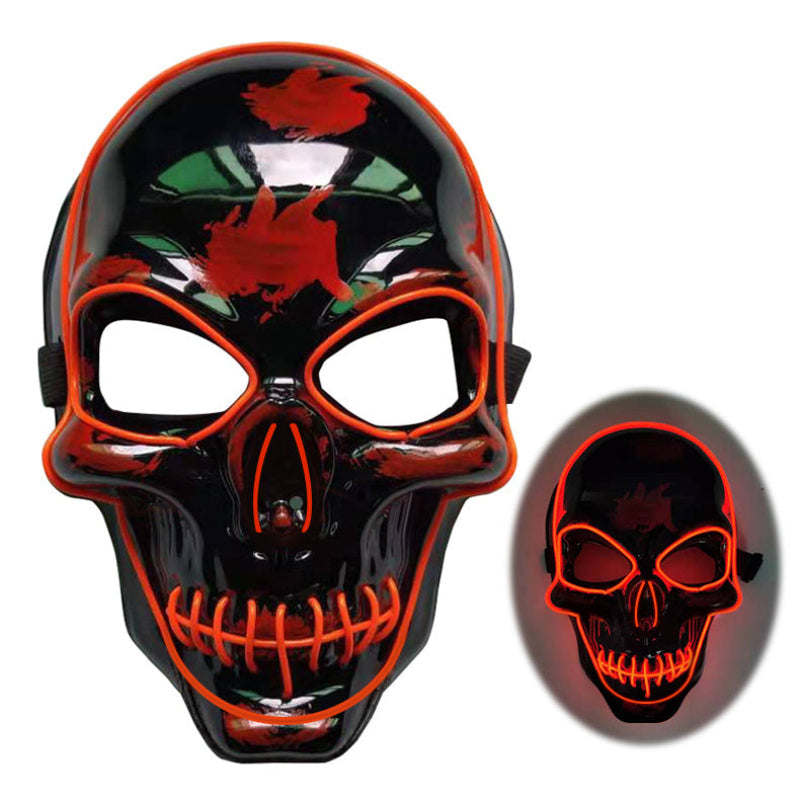 Halloween LED Leuchtende Totenkopfmaske für Erwachsene – Gruselige Party- & Kostüm-Maske