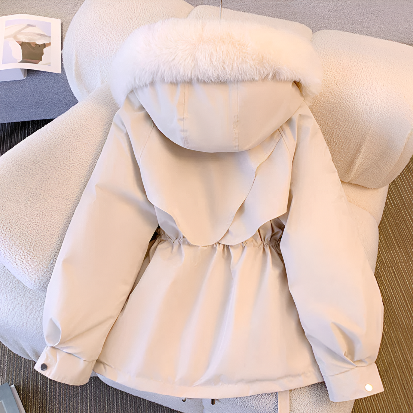 Damen Wintermantel Parka mit Fellkapuze – Eleganter, warmer Mantel für Alltag und Freizeit
